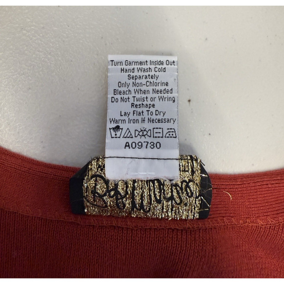 Bob Mackie Embroidered Cardigan Sweater Size 1X Native Aztec Feather Knit Artsy - Picture 5 of 7